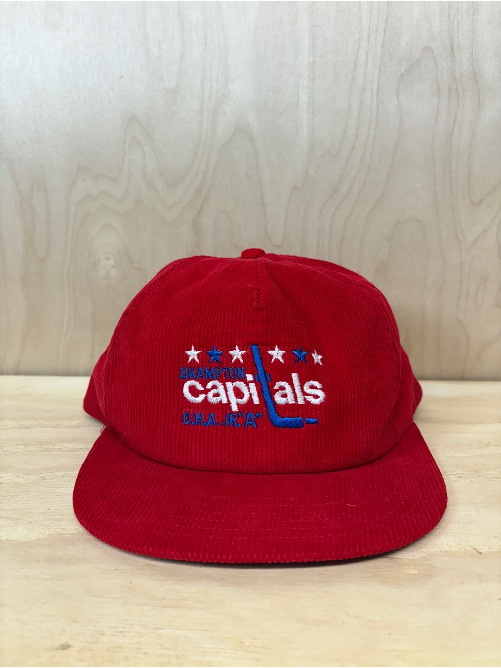 Vintage Brampton Capitals Hockeu Corduroy Cap with Embroidered Logo
